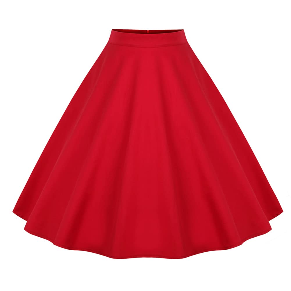 Women 50s Vintage Polka Dot A Line Pleated Midi Skirt Desertcart