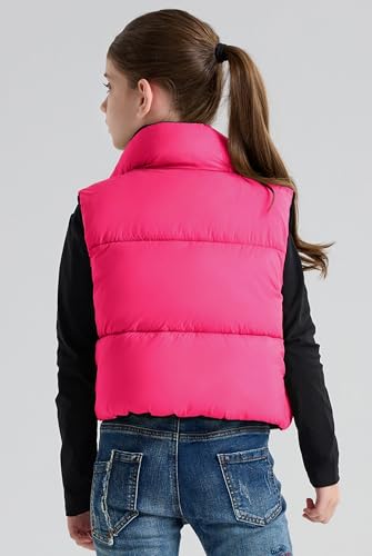 Image of SOLOCOTE Girls Puffy Vest Coat Water-Resistant Warm Winter Sleeveless Kids Jacket for 4-14 Years