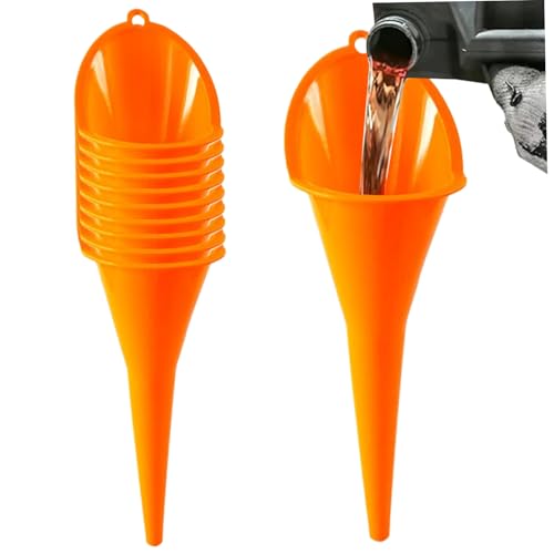 Funro de óleo 10 peças 11 derramamentos de funil longo funil de óleo de boca larga para troca de óleo funil de automóvel portátil múltiplas funções de comprido funil oblíquo para