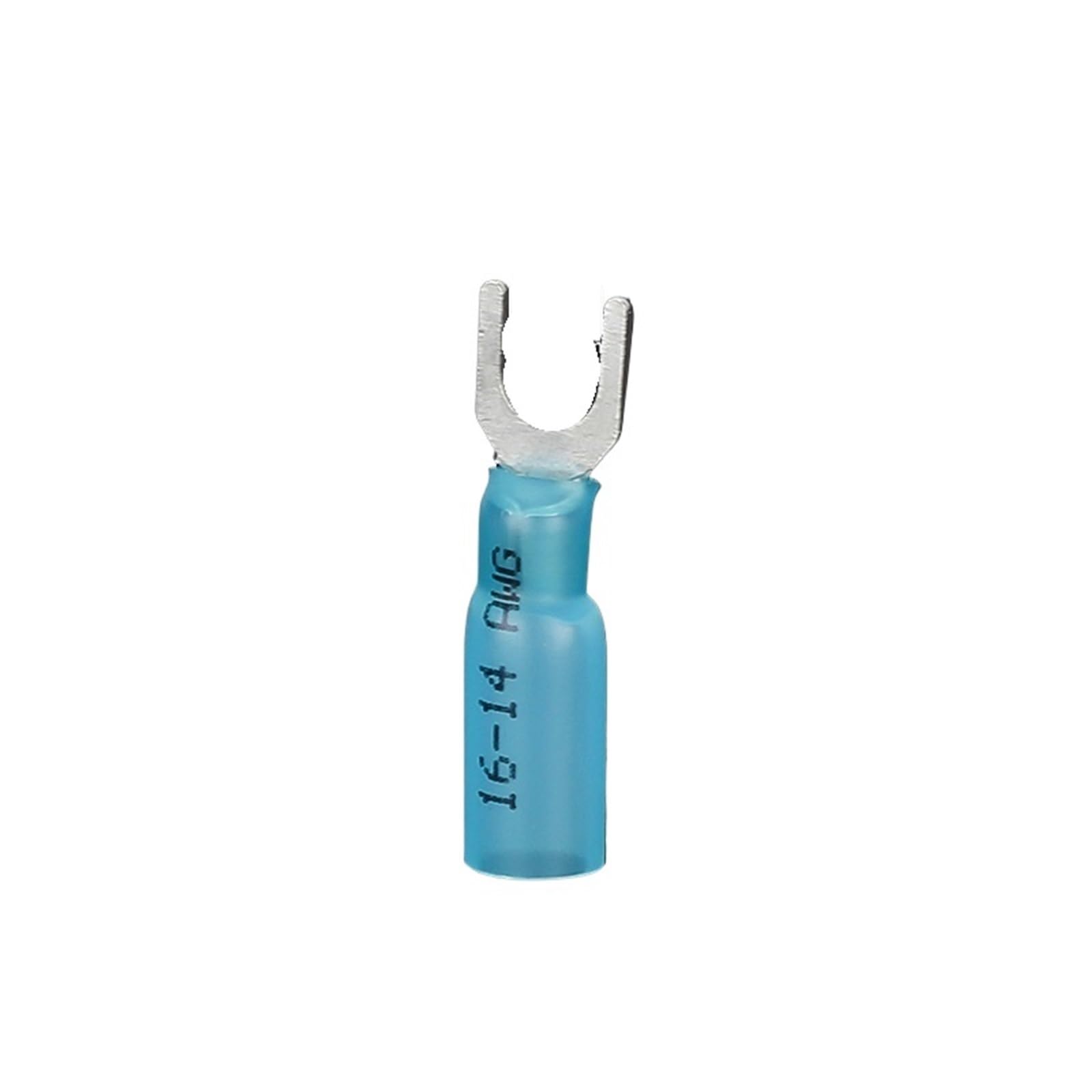 Umexidra Sv2-5 Blue 100Pcs Ring Insulated Wire Connector, U Forked Insulated Heat Shrink Crimp Terminal Connector Copper Multicolor 50/100 Pcs(Sv2-5 Blue 100Pcs)