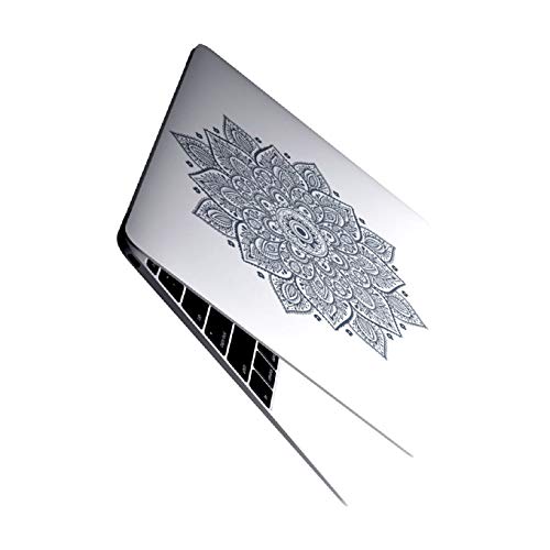 Mandala Laptop Sticker Decal - Removable Waterproof Vinyl Decals Stickers - Mandalas Black Sticker Night Sky Partial Skin Compatible With Computer Macbook Air Pro 13 15 Inch Mac Retina - Artsy Zen Decorative Sticker By Artsybb #TOP5