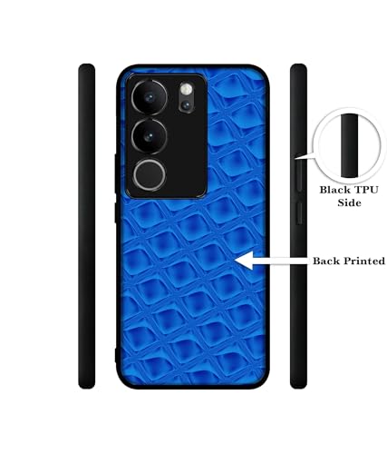 Image of Blue Diamond Design Premium 2D Printed Metal Back Case Cover for Vivo V29 5G / V29 Pro 5G