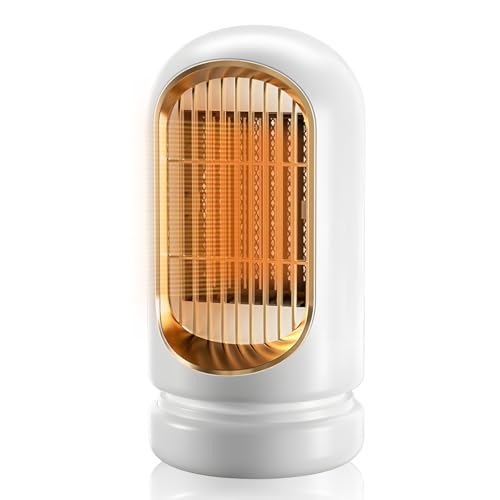 Anluomania Calefactor Eléctrico Bajo Consumo, 1200W Radiador Eléctrico, Calentador de Espacio, Portátil Silencioso, Protección contra Sobrecalentamiento/Dumping, para Oficina Dormitorio