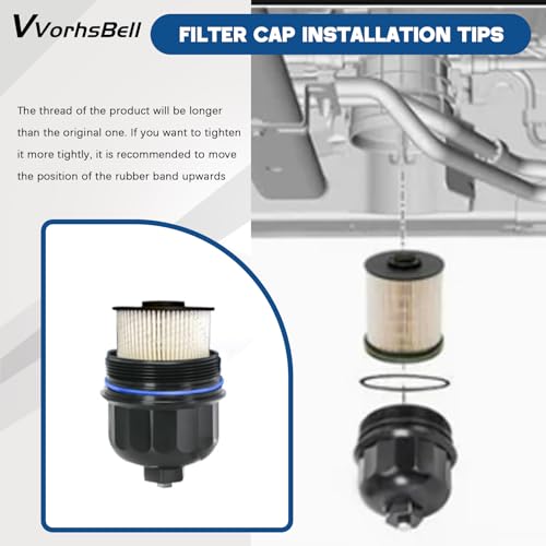 VVORHSBELL Fuel Filter Housing Cap Aluminum 134001 Compatible with 2017-2019 GM Duramax 6.6L L5P Chevy Silverado/GMC Sierra 2500HD 3500HD (without TP1015 fuel filter)Billet with Drain Plug
