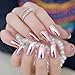 Oval Mirror Fake Nails Light pink Ladies False Nails Cool Style Sexy Nail Decoration Tips N18