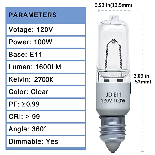 Cmyben (Pack Of 4) T4 Jde11 100W Dimmable Mini Candelabra Base Light Bulb,1600Lm 2700K For Chandeliers, Pendants, Table Lamps, Cabinet Lighting #TOP1