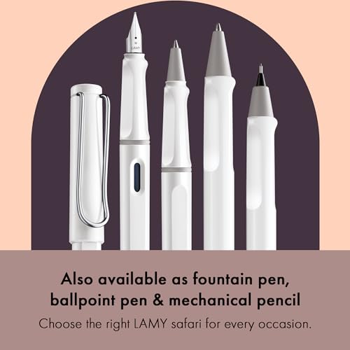 Image of Lamy Safari White Roller Ball Pen with Medium M63 blue refill