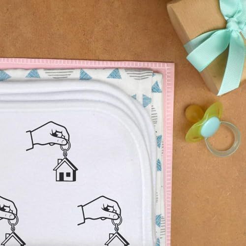 Azeeda 'Hand Holding House Keyring' Baby Burp/Wash Cloth (BC00035470)3