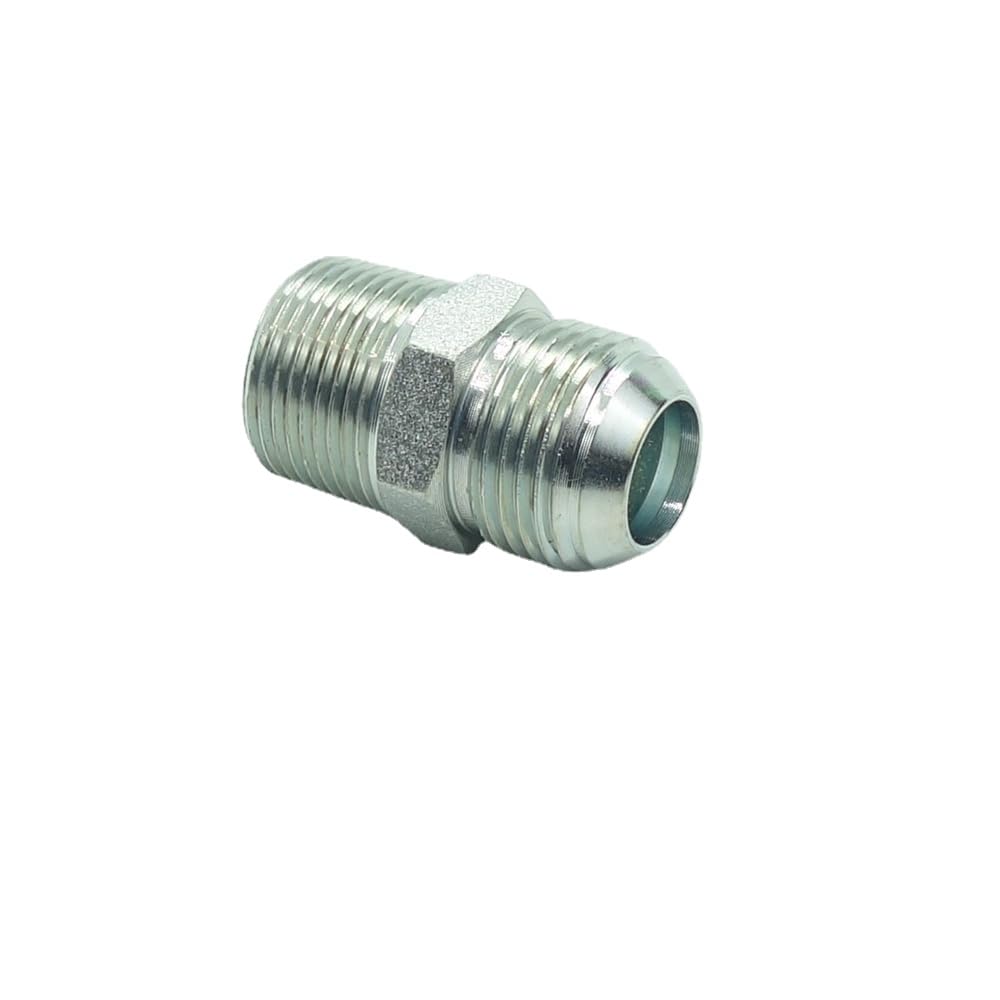 CDQBWKJGFJ 3 Pcs Pipe Adapter 3/4" Male 37° Flare JIC（1-1/16"-12） x 3/4" Male NPT Plated Steel Hydraulic Fitting - 3