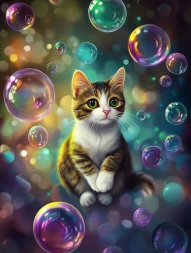 Peinture par numero adulte chat décoratif - Créez votre toile 50x70 cm pour le salon