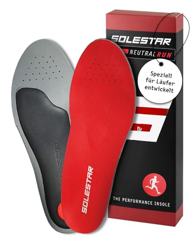 Solestar Neutral Run Einlegesohlen Laufschuhe Gr. 43/44 - Unisex Schuheinlagen zur Beseitigung von Beschwerden & Leistungssteigerung - Höchster Komfort