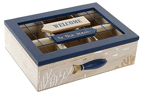 Space Home - Caja para Bolsita de Té - Caja para Infusiones - Almacenaje de Cocina - 6 Compartimentos - 23 x 16 x 7 cm