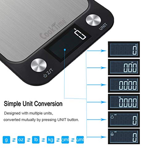 Digital Kitchen/Food Scale Grams And Ounces - Ultra Slim/Multifunction/Tare Function Kitchen Weight Scales For Cooking & Baking - 22Lb/10Kg Capacity,0.04Oz/1G(Batteries Included) #TOP2