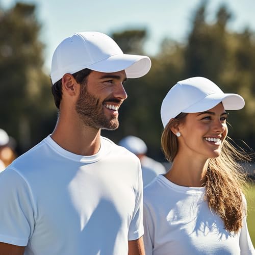 Image of 12 Pack Seamless Baseball Caps Wholesale Bulk - No Center Seam, DIY Friendly, Adjustable Breathable Lightweight for Men Women