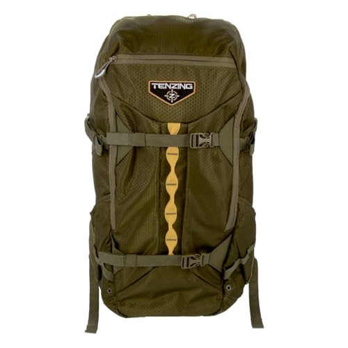Image of TENZING 2100 Whitetail Day Pack, Olive Green Hydration Bladder Compatible Durable Camo Backpack with 4 Compartments & 15 Organizational Pockets for Hunting Gear and Equipment
