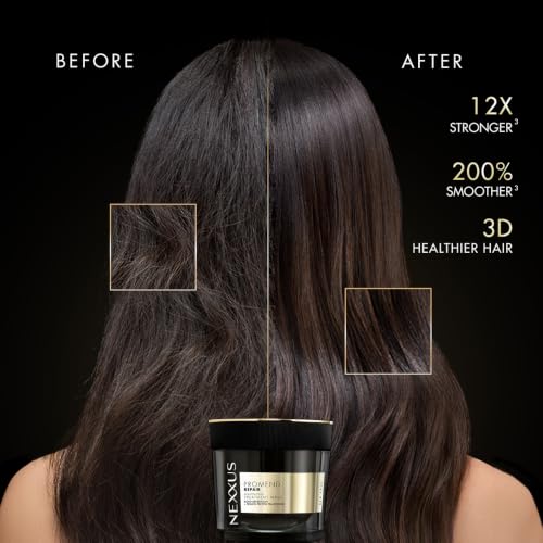 Image of Nexxus Promend Repair, Keratinizing Treatment Mask, 200ml, for Damaged Hair, with Keratin and 62% Bond Generation, 12X Stronger, 200% Smoother, Magnolia Parfum Fragrance
