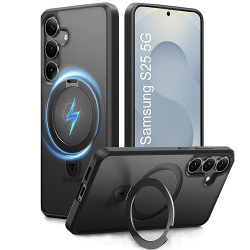 Sasmung S25 Magsafe Stand Case | Matte Design & 360° Protection | Military-Grade Apple Sasmung S25 Cover | Ultra Premium - Black