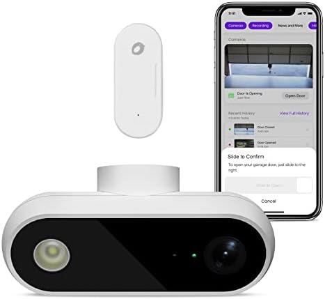 OCCHI Smart Garage Door Opener Remote, Garage Camera, Security+ 2.0 System Compatible, Garage Door Open/Close Control, 2.4Ghz WiFi Enabled, Works with Alexa, No Monthly Fee, Powered by Ampoza