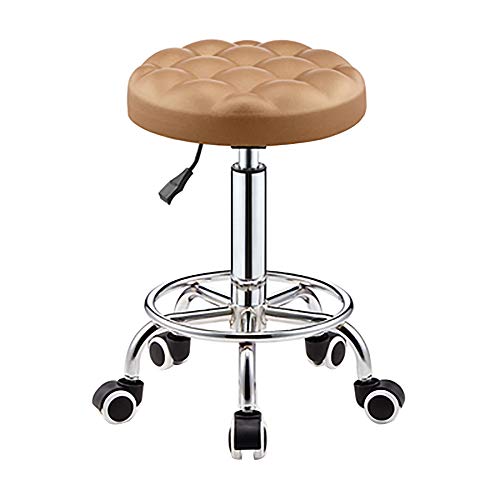 Preisvergleich Produktbild SLTO, Friseurarbeitsstuhl, Drehstuhl, Kleiner Bürohocker, höhenverstellbarer Barstuhl mit Thekenrezeption, runder Sportsitz, ergonomischer Hocker-Gold