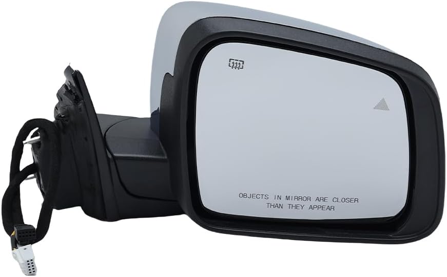 Right 13 Pins Chrome Side Mirror Assembly Manual Folding For Jeep Grand Cherokee 2011-2022 Heated W/Blind Spot Turn Signal Light Memory Passenger Side 68236930AF