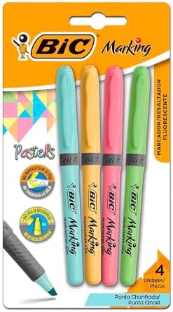 Pincel Marcador de Texto Cores Pastel BIC Marking, Ponta Chanfrad...