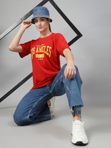Image of UZARUS Women Printed Round Neck Oversized Combo T-Shirt | Loose Fit Drop Shoulder T-Shirt Pack of 3