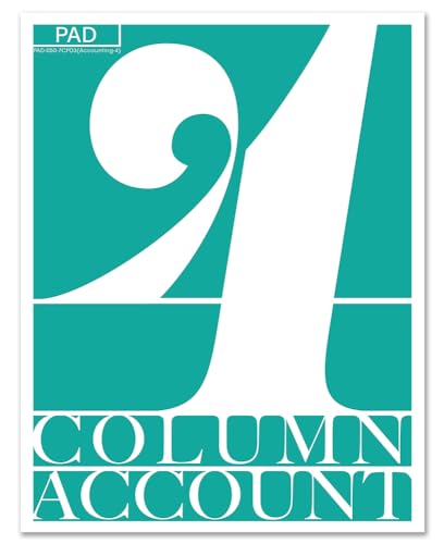 BookFactory 4 Column Ledger Pad/Account Columns Notepad/Accounting Notepads (Four Columns Columnar Notepad Format) - 1 Notepad, 50 Pages, 8.5'' x 11'' (Made in USA)