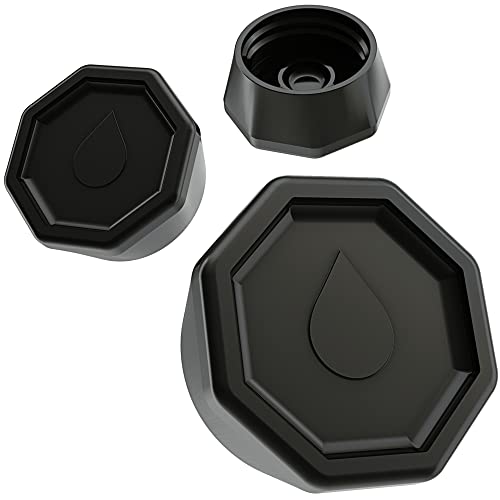 Sodaquip Deckel für Sodastream Glasflaschen Crystal & Penguin aus Premium Kunststoff - 3x moderne Deckel für Sodastream Glasflasche - Ersatzdeckel Verschluss Flaschendeckel (3x Schwarz)