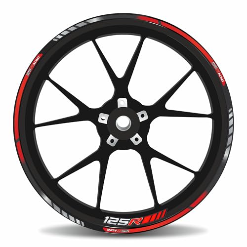 Felgenrand Aufkleber Autocollant pour bord de jante rouge compatible avec Honda CB125R X710161VA