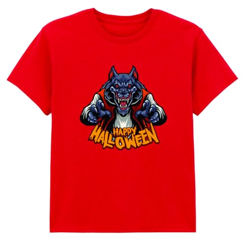 D&T Happy Halloween Werewolf Boys T-Shirt Kids Monster Scary