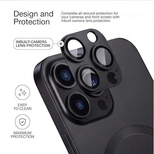 Image of amazon basics Premium Mag-Safe Case for iPhone 13 Pro Max | Shockproof & Anti-Scratch Cover | Soft Silicone with Wireless Charging | Camera Lens Guard - Black