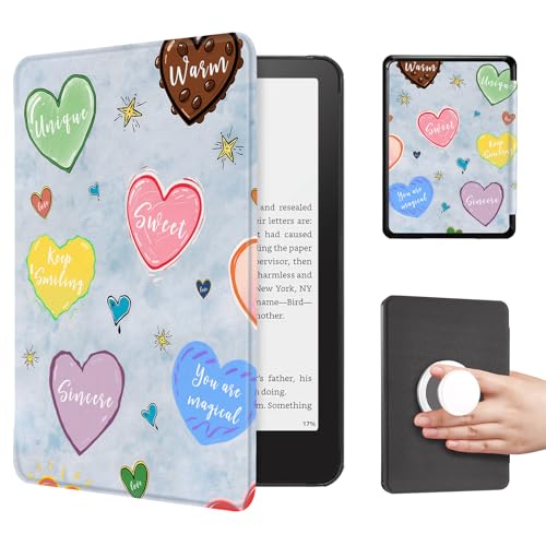Image of CoBak Cute Case with Fold-Back Magnetic Cover for 7 inch Kindle Paperwhite 12th Gen 2024 and Colorsoft - for PopSockets Grip, Compatible with iPhone MagSafe and Anker Wireless Charging Pads, Auto Wake