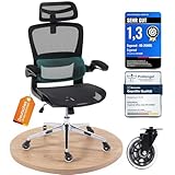 Ergoreal Schreibtischstuhl Ergonomischer Bürostuhl mit 150kg Tragkraft, verstellbaren Armlehnen, dynamischer Lendenstütze, Wippfunktion – Büro&Gaming Stuhl für Homeoffice, atmungsaktives Mesh, Schwarz