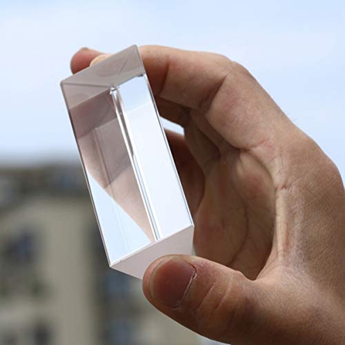 ULTECHNOVO Espelho óptico de Cristal de Prisma Triangular de Vidro óptico de Espelho para O Ensino d
