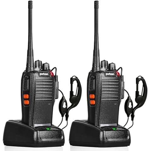 pxton 777S Rechargeable walkie talkies for Adults Long Range with Earpieces and Li-ion Battery,Two Way radios has VOX/TOT/Emergency Alarm/Battery Low Alert/Flashlight/Scan Function（2 Pack） Cover