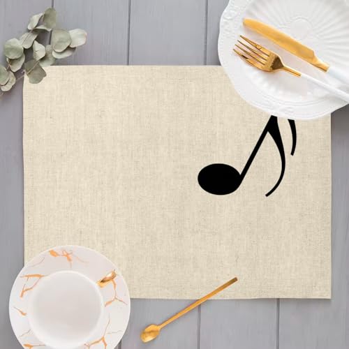 Sets de table en lin musique lot de 4 grand format decoration table cuisine solfege notes