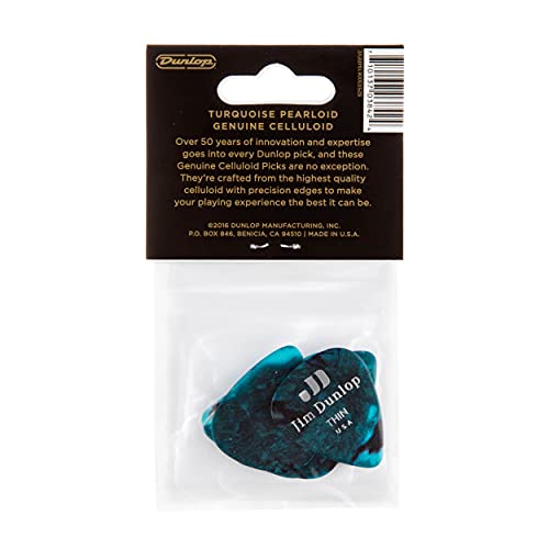 Dunlop 483 Picks GENUINE CELLULOID CLASSIC, turquoise, Thin - Les Beatles, Paul McCartney, John Lennon, RIngo Starr, George Harrison Dunlop 483 Picks GENUINE CELLULOID CLASSIC, turquoise, Thin – Image 6