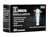 BRUNO MD Lancets for Diabetics 30 Gauge (50 Count Box) | Sterile, Ultra-Fine Needle, Tri-Bevel Tip and Twist Top Protector Cap | Diabetes Lancet for MD6 Blood Sugar Lancing Device and Monitor