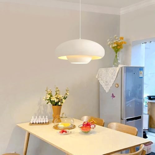 Lámpara de hongo LED colgante japonesa de hierro para mesa de comedor 4