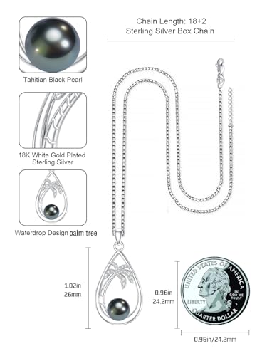 Gifts for Women Wife Mom-Tahitian Black Pearl Necklace-Wedding Birthday Anniversary Ocean Jewelry for Girlfriend Her-Mothers Day Gifts for Mom Valentines Day Christmas4