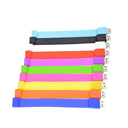 Flash Drive 32GB Pack of 10 Jump Drives Bulk USB Memory Sticks, Portable Thumb Drives 32 GB Multicolor Zip Drives Bracelet Pendrive, Unique Wristband Jump Drives for Various Festivals by FEBNISCTE