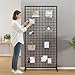 Rygcrud Grid Wall Panels with Movable Wheel, Gridwall Panel Display Stand Art Show for Retail & Craft Fairs, Easy to Transport(Black,100x40x120cm)