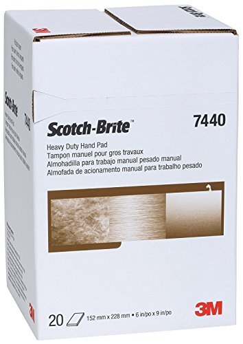 3M Scotch-Brite Heavy Duty Hand Pad 7440, 6 in x 9 in, Pack of 20, Aluminum Oxide, Hand Sanding Pad