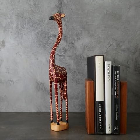 18" Tall Skinny Painted Giraffe Wood Sculpture Cover