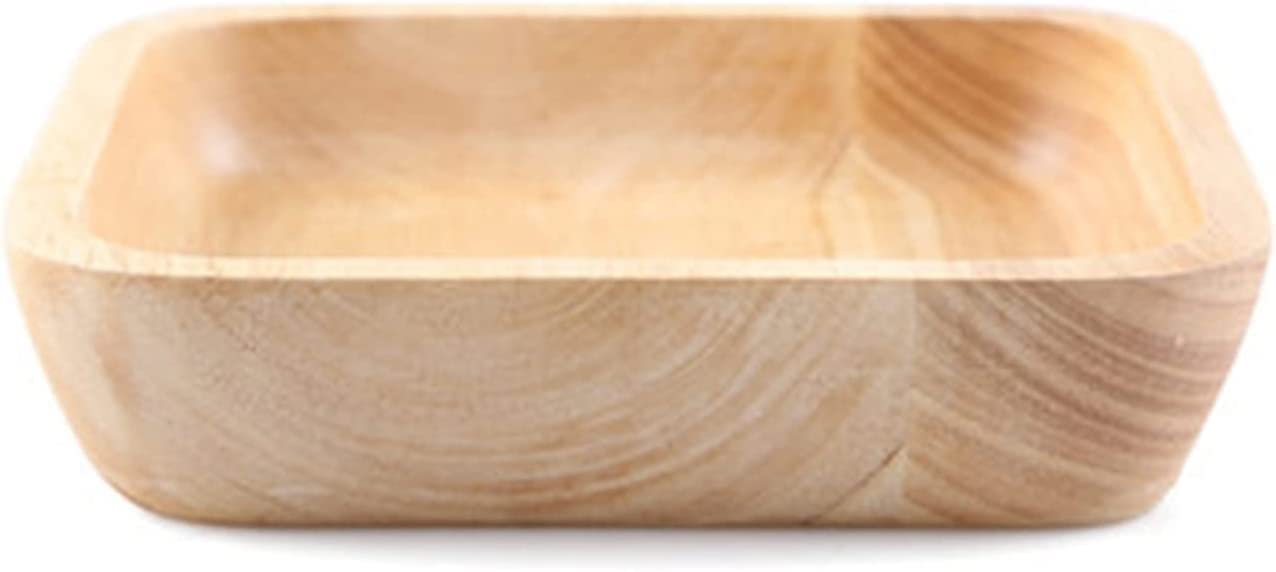 DEWIN Houten Kom,Massief Houten Kom Vaste Acacia Houten Slakom Keukengerei Grote Fruitschaal Hout Voor Salade Soep Rijst (afmetingen: 20 x 7 cm