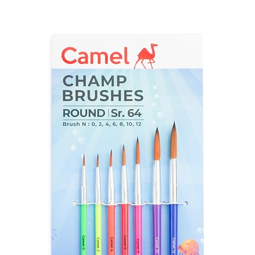 Image of Camlin Champ Round Brush Set - Pack of 7 (Multicolor)