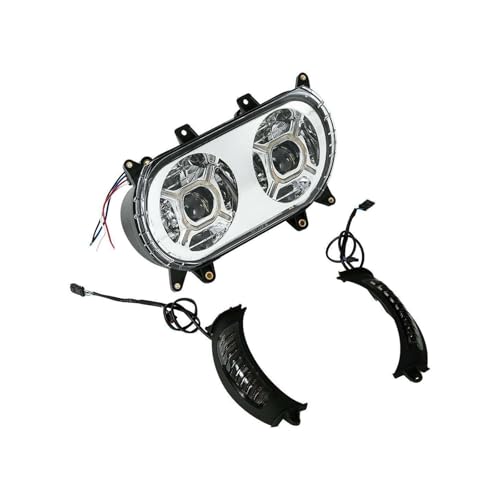 Motorcycle Front LED Dual Double Headlight Lamp Compatible With Harley Touring Road Glide 2015-2023 16 17 18(B2)
