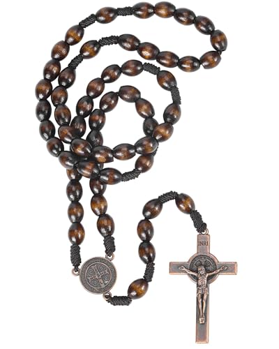 Rosary Beads Necklace Handmade Wooden Rosarios Catolicos Metal Cross For Catholic Or Christian Gift Men&Women Necklaces