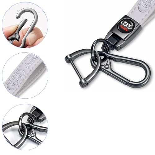 Image of TACOMA Genuine Leather Car Keychain for Key Chain for Men and Women Family Present Key Ring Accessories(Black)
