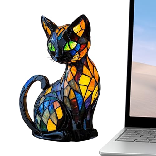 動物テーブルランプ、猫テーブルランプ 子供用ナイトライト | 樹脂製 不気味なハロウィンデコレーション クリスマス 誕生日 ホリデー 屋内 寝室 ナイトスタンド リビングルーム 棚 オフィス